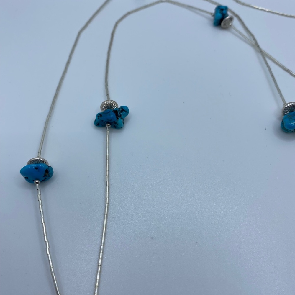 Liquid Silver Turquoise Necklace - image 3